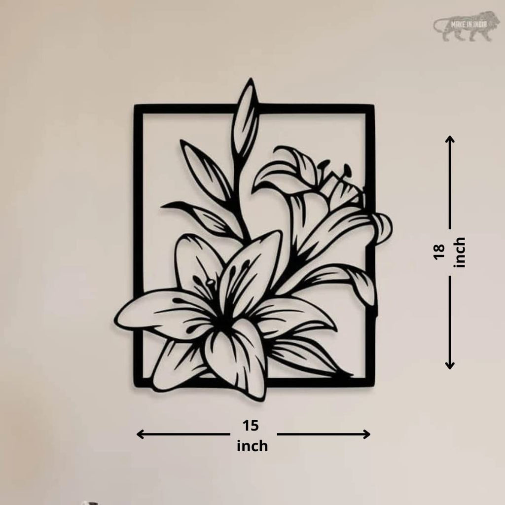 Bloom Frame – Floral Metal Wall Art 24x27"inch | Customizable