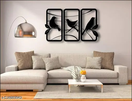 Nest Aura – Nature-Inspired Bird Wall Hanging Set-Of-3 (12x24)"inch| Customizable