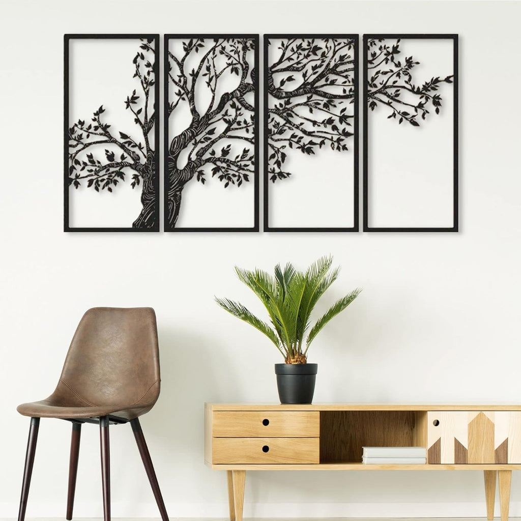 Eternal Tree – SET of -4| Metal Tree of Life Wall Art 12X24"INCH | Customizable