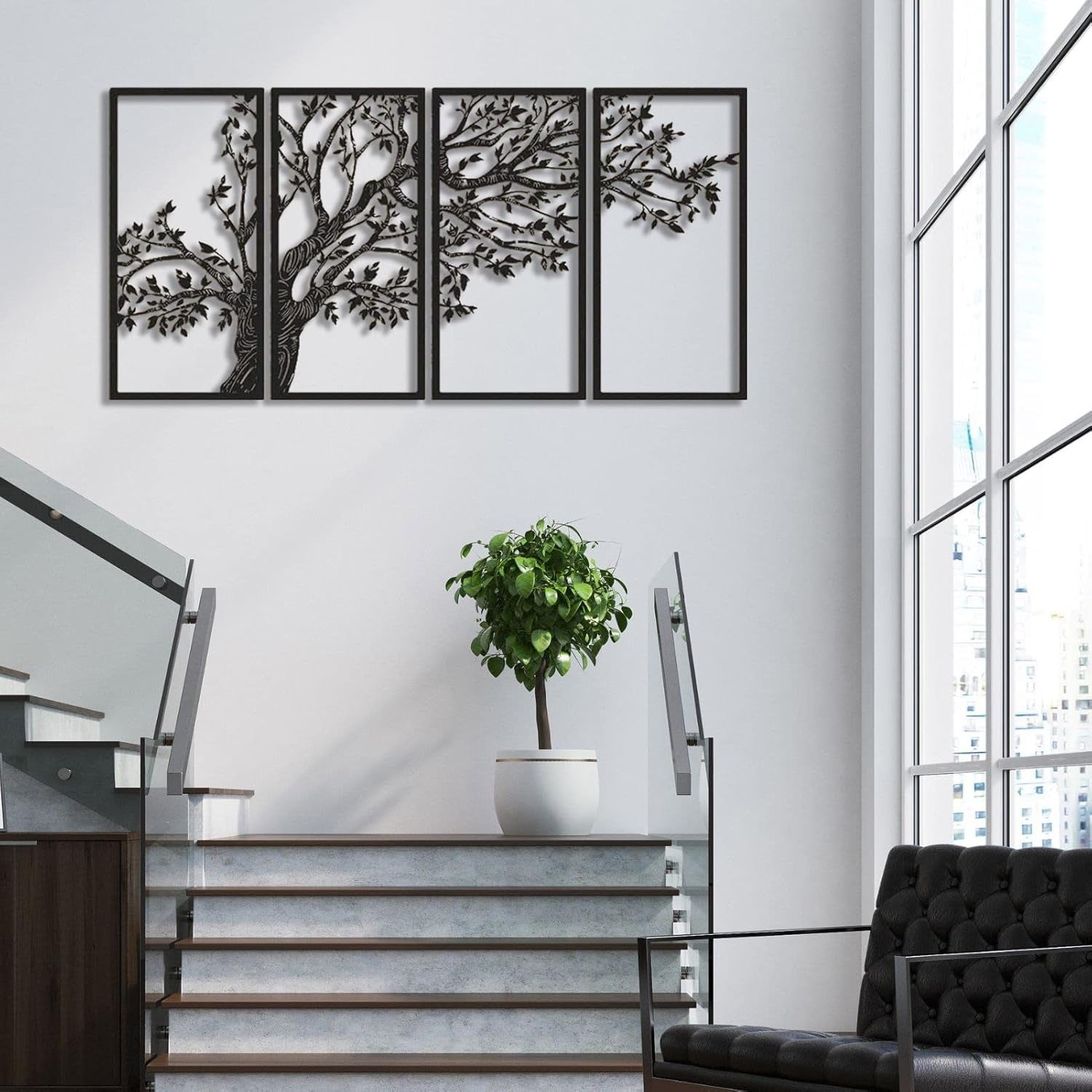 Eternal Tree – SET of -4| Metal Tree of Life Wall Art 12X24"INCH | Customizable
