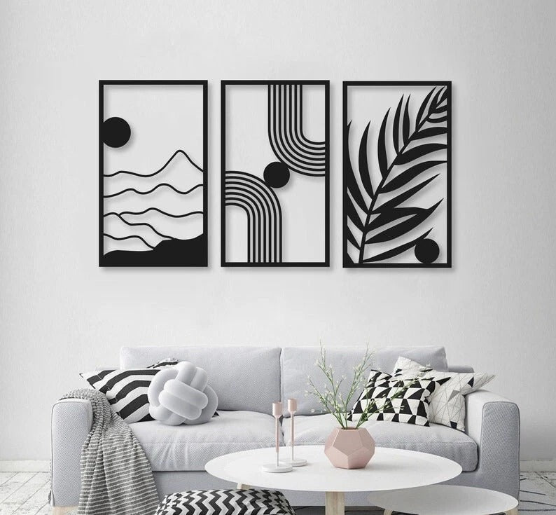 Geometric Flow – Modern Abstract Wall Art Set-Of 3| 18x24"inch | Customizable