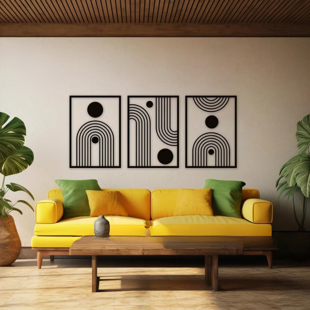 Geometric Flow – Modern Abstract Wall Art Set-Of 3| 18x24"inch | Customizable