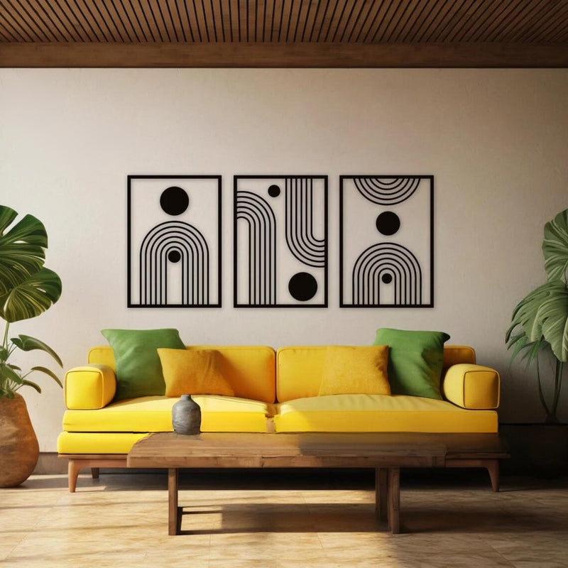 Geometric Flow – Modern Abstract Wall Art Set-Of 3| 18x24"inch | Customizable