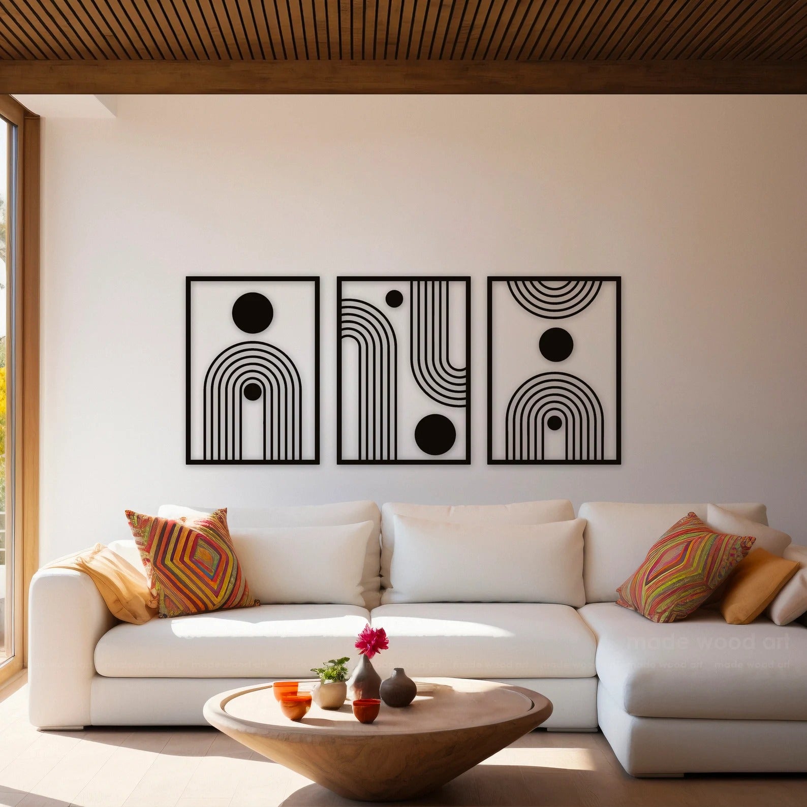 Geometric Flow – Modern Abstract Wall Art Set-Of 3| 18x24"inch | Customizable