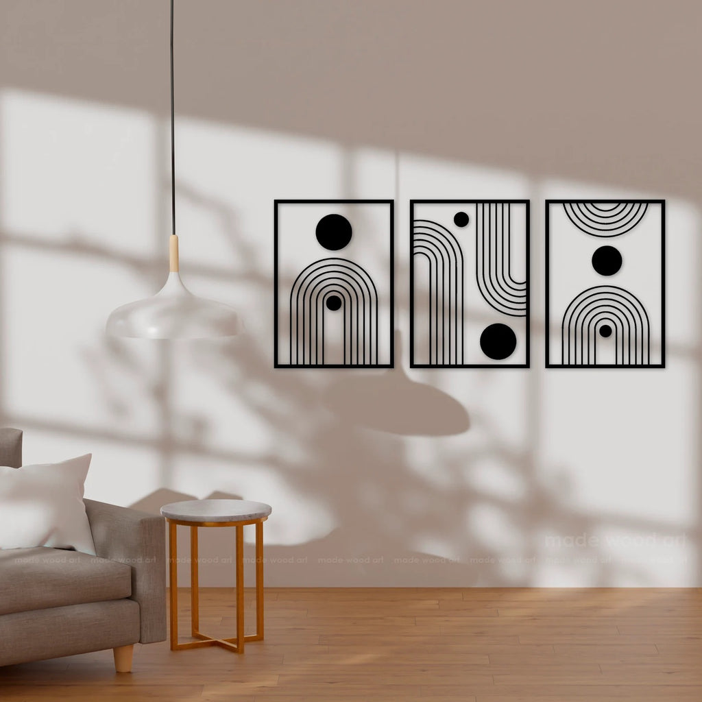 Geometric Flow – Modern Abstract Wall Art Set-Of 3| 18x24"inch | Customizable