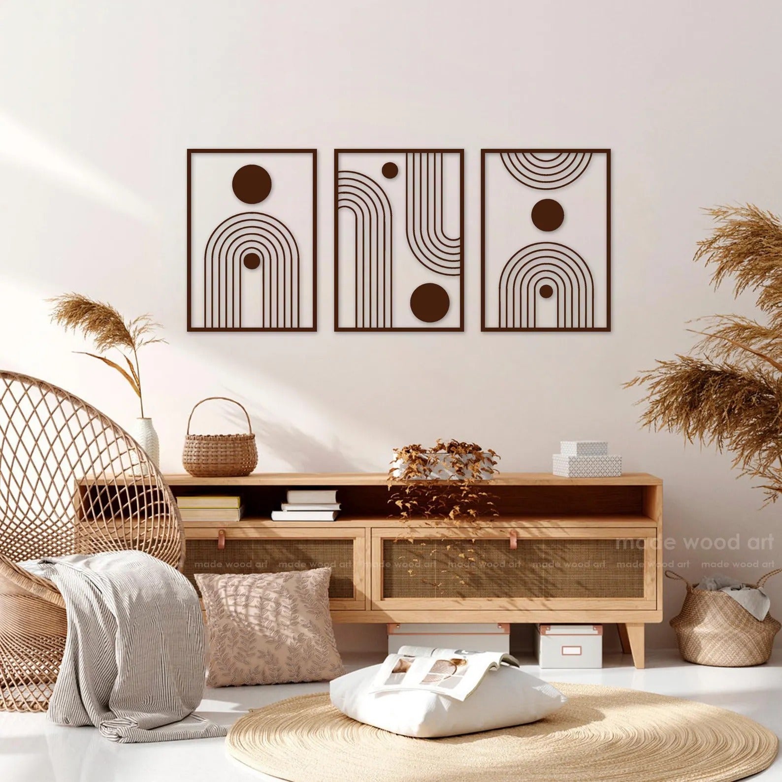 Geometric Flow – Modern Abstract Wall Art Set-Of 3| 18x24"inch | Customizable