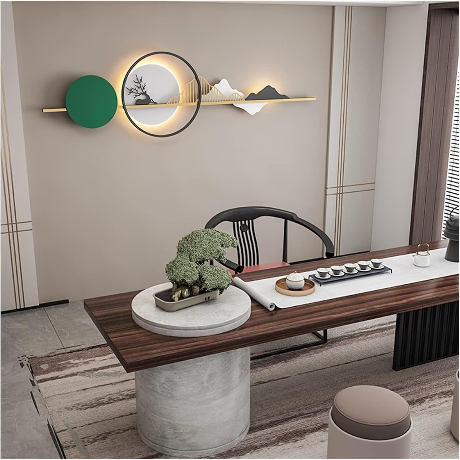 Luminous Serenity – Modern Nature Wall Panel (48X15)"INCH| Customizable