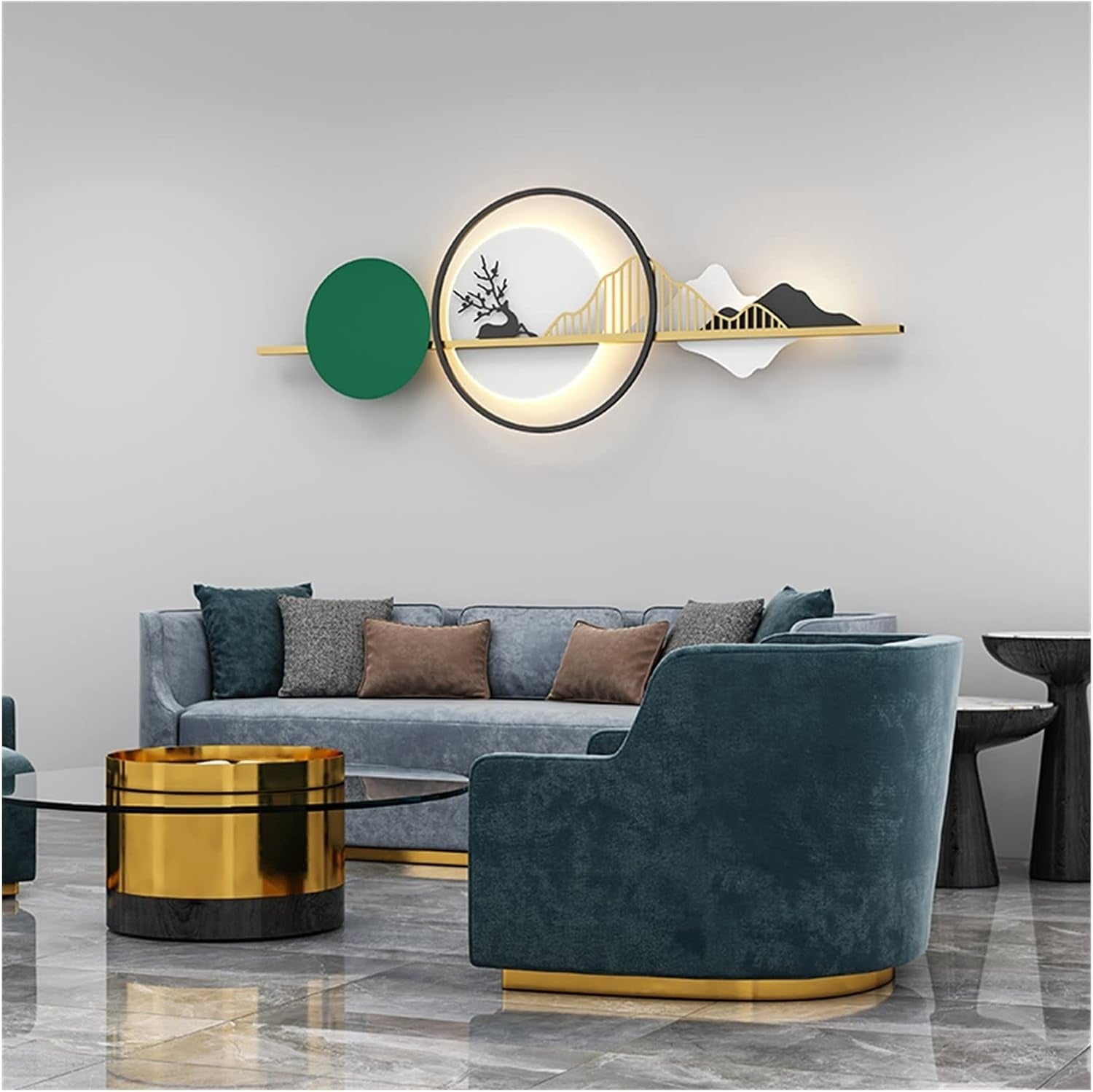 Luminous Serenity – Modern Nature Wall Panel (48X15)"INCH| Customizable