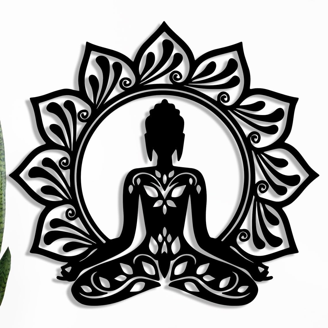 Meditation Vibes – Metal Buddha Wall Accent (24")INCH | Customizable