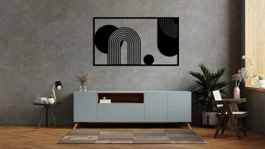 Urban Arcs – Abstract Geometric Wall Frame (21X36") INCH| Customizable