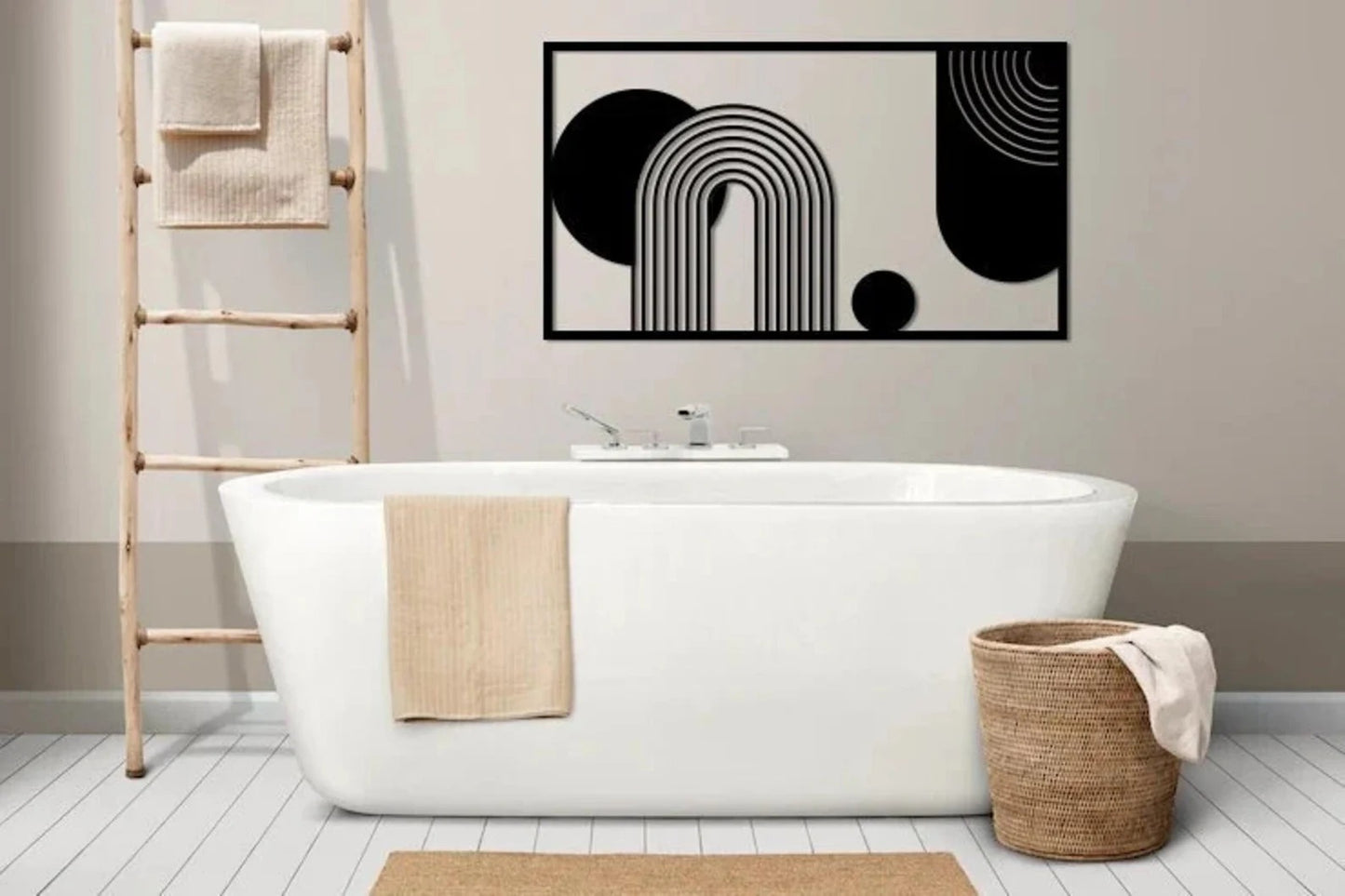 Urban Arcs – Abstract Geometric Wall Frame (21X36") INCH| Customizable