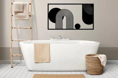 Urban Arcs – Abstract Geometric Wall Frame (21X36") INCH| Customizable