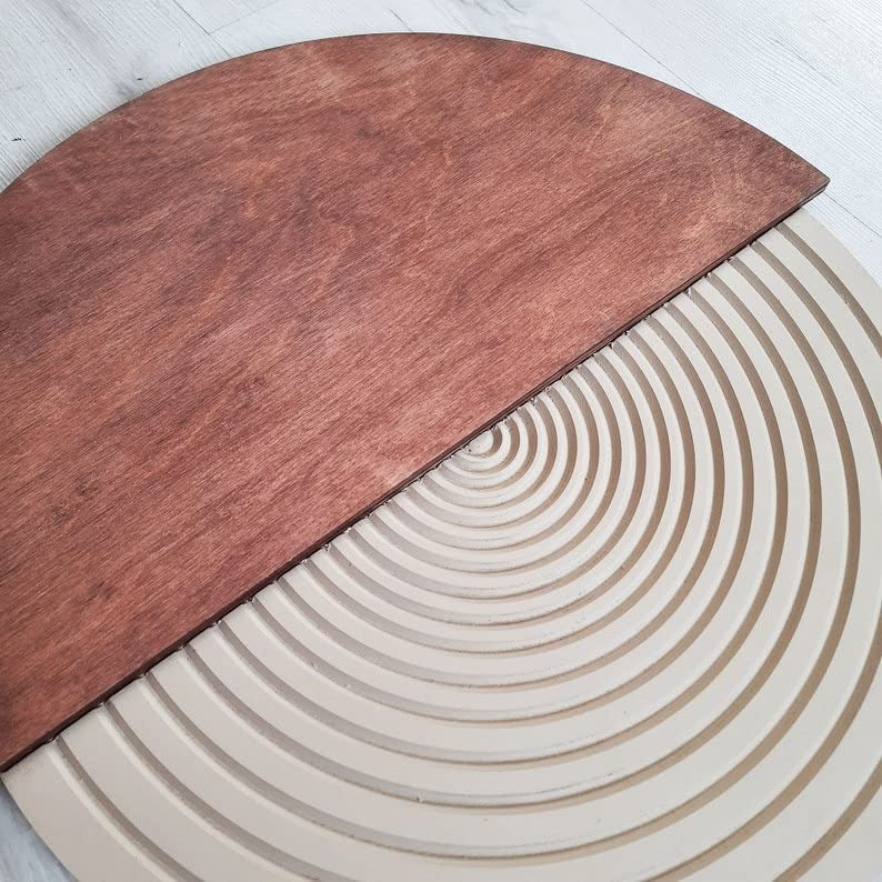 Half & Whole –Textured Circle Wall Art(30")| Customizable