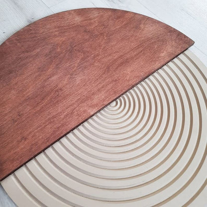 Half & Whole –Textured Circle Wall Art(30")| Customizable