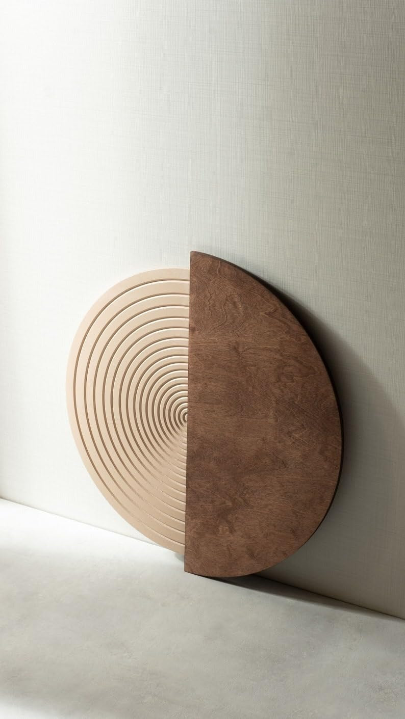 Half & Whole –Textured Circle Wall Art(30")| Customizable