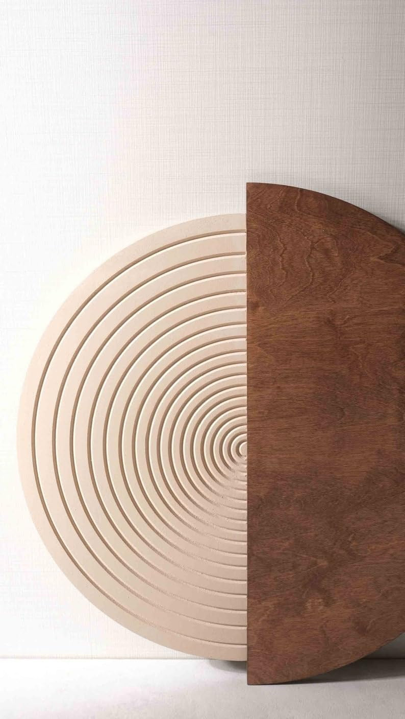 Half & Whole –Textured Circle Wall Art(30")| Customizable