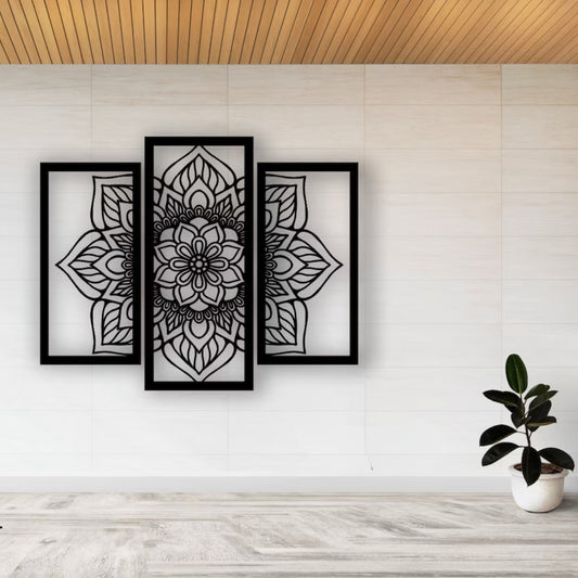 Sacred Petals – 3-Piece Mandala Art (16X24,16X30,16X24)"INCH | Customizable