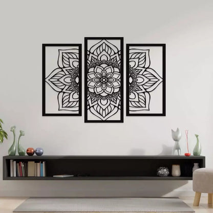 Sacred Petals – 3-Piece Mandala Art (16X24,16X30,16X24)"INCH | Customizable
