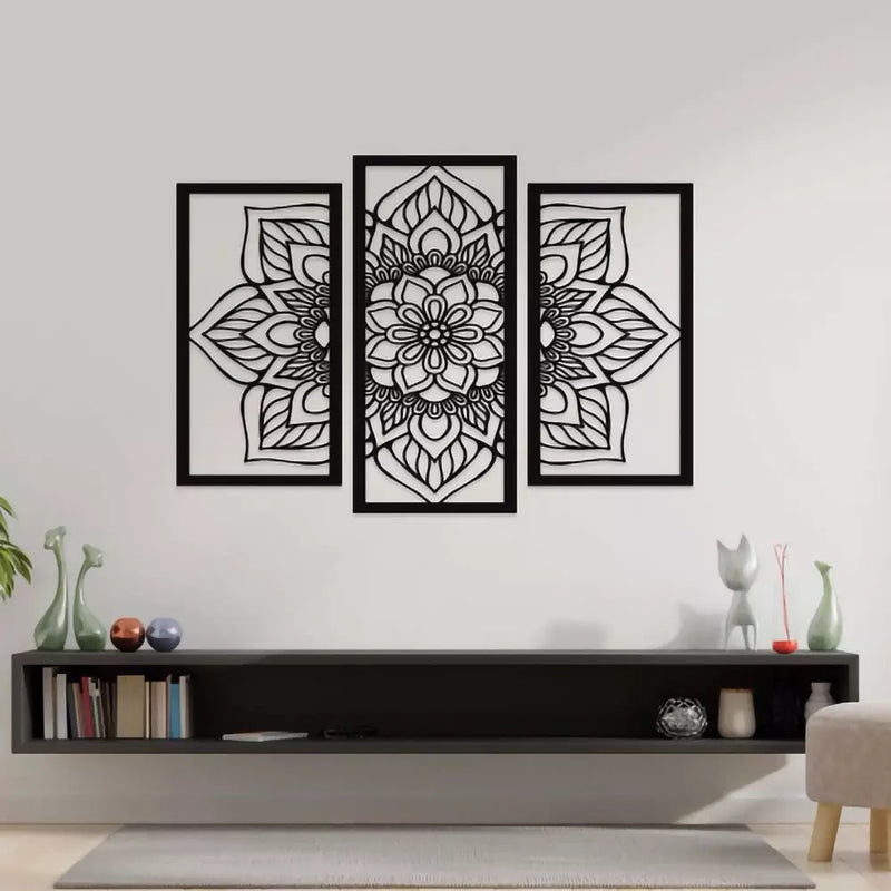 Sacred Petals – 3-Piece Mandala Art (16X24,16X30,16X24)"INCH | Customizable