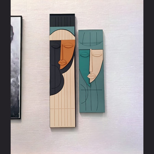 Silent Souls – Dual Face Wall Sculptures (48x11,36x10)"inch | Customizable