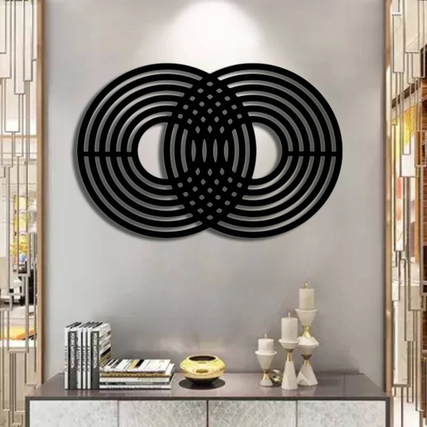 Fusion Rings – Abstract Infinity Design (30X20)"INCH | Customizable