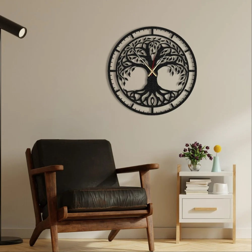 Timeless Roots – Tree of Life Clock (18",20",24")| Silent quartz| Customizable