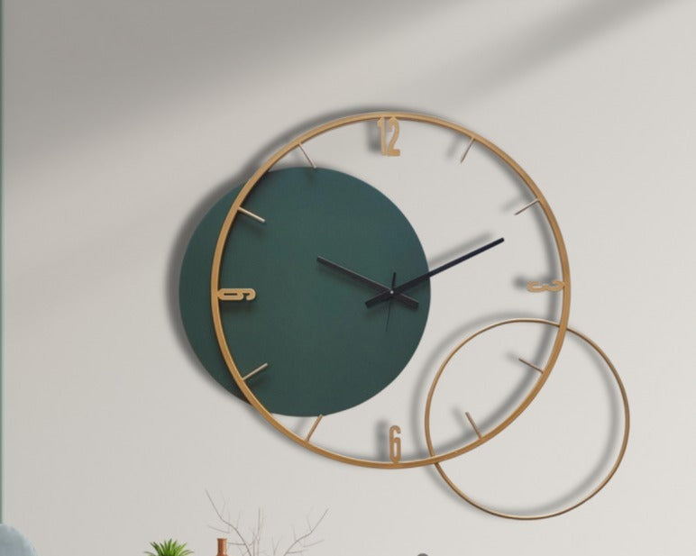 Orbit Time – Dual Ring Wall Clock (24X24)"INCH | Silent quartz| Customizable