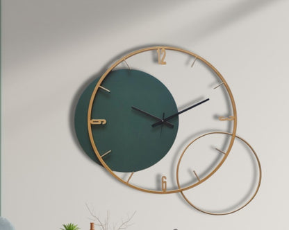 Orbit Time – Dual Ring Wall Clock (24X24)"INCH | Silent quartz| Customizable