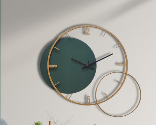 Orbit Time – Dual Ring Wall Clock (24X24)"INCH | Silent quartz| Customizable