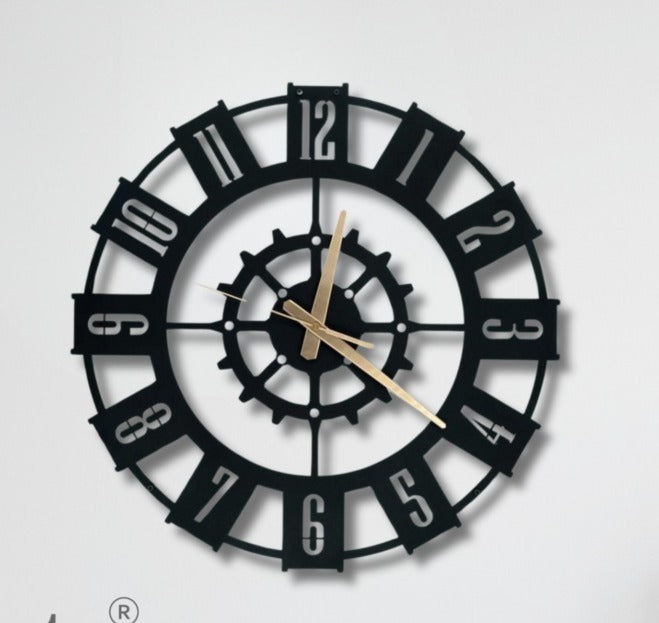 Urban Forge – Mechanical Style Clock (18",20",24") INCH | Silent quartz| Customizable