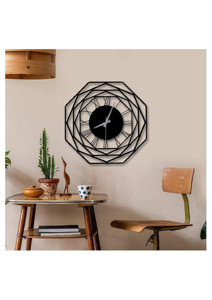 TimeTangle – Black Wire Wall Clock (18",20"24") INCH| Silent quartz| Customizable