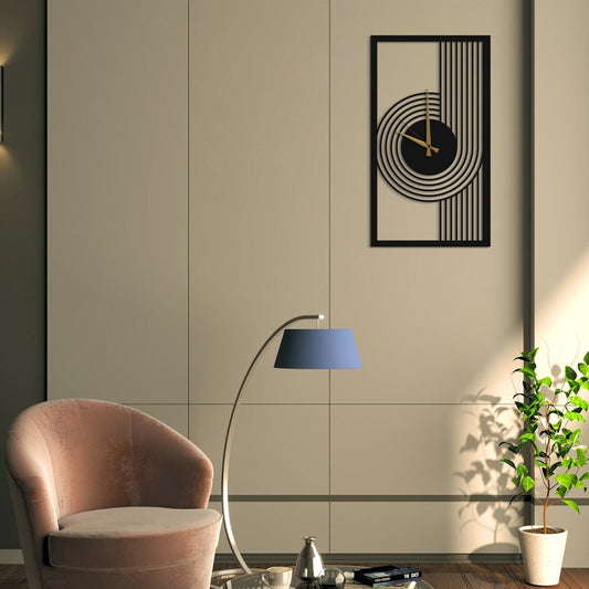 StratoCircle – Contemporary Art Clock (12X24",15X24") INCH | Silent quartz| Customizable