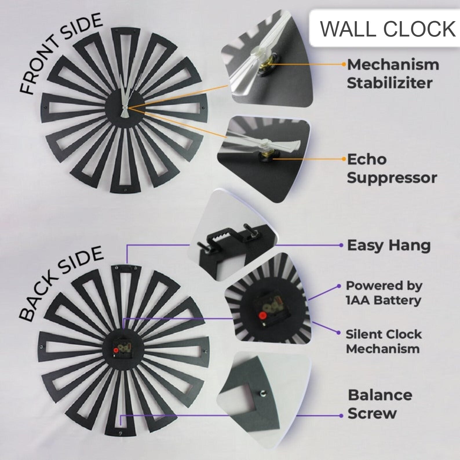 RusticFrame – Designer Wood & Line Clock(15X20",18X24)"INCH| Silent quartz| Customizable