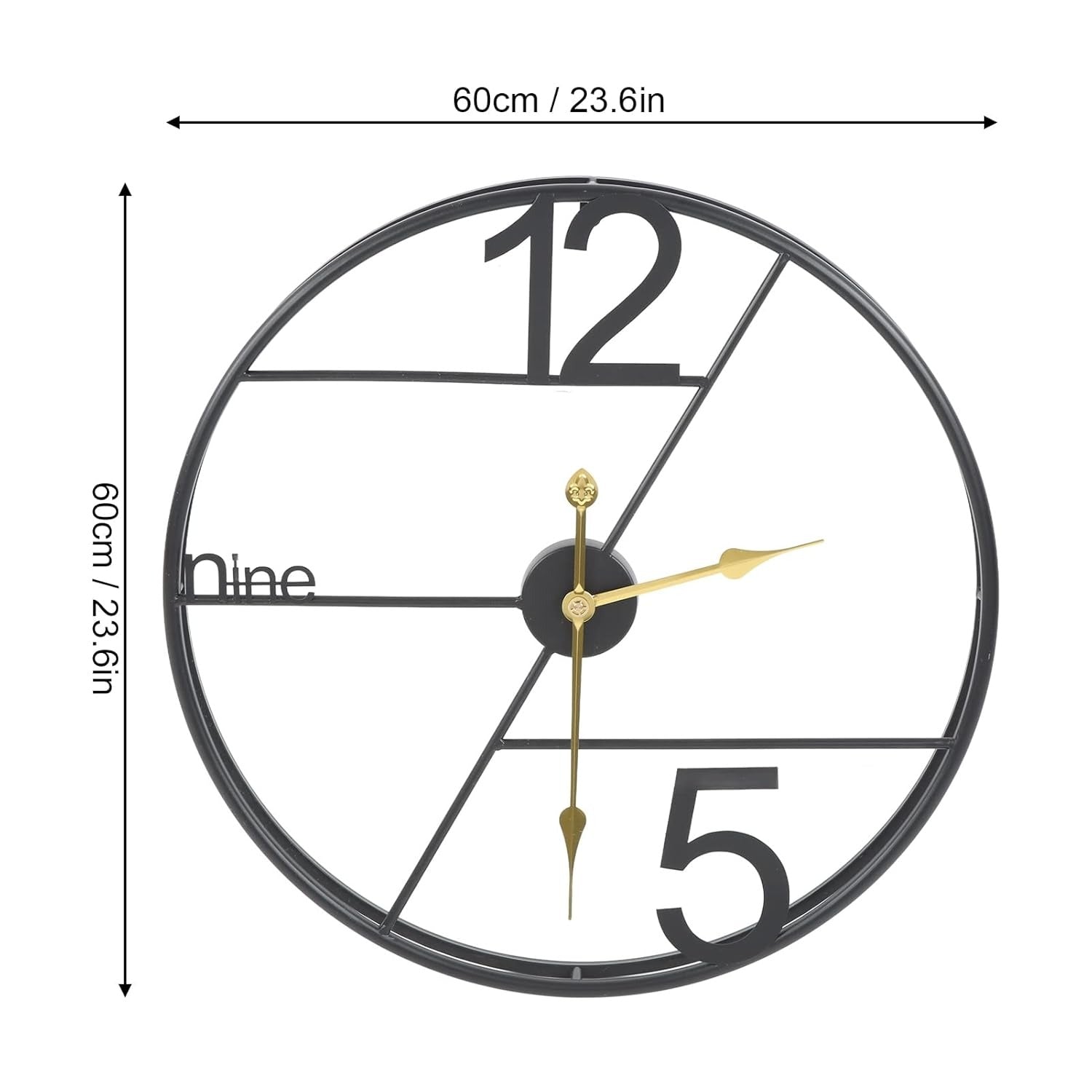 Three Point Dial – Modern Frame Clock (18",20"24") INCH| Silent quartz| Customizable