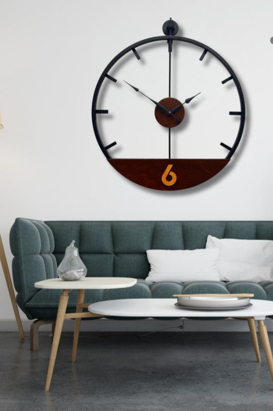 Linea 6 – Designer Half Dial Clock (18",20"24") INCH| Silent quartz| Customizable