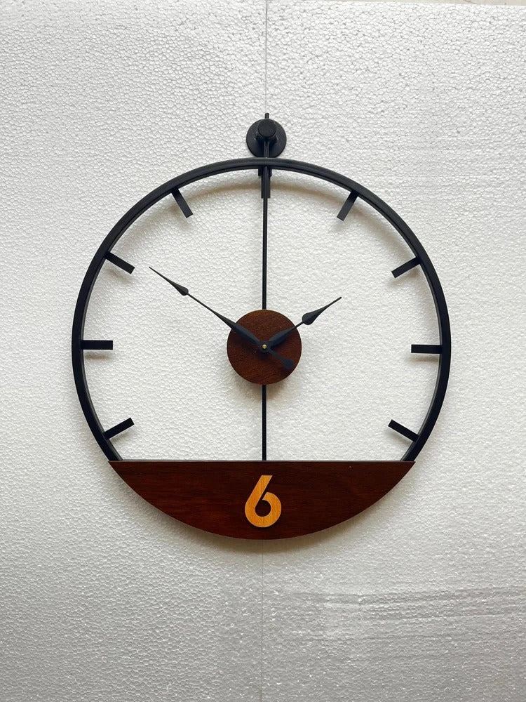 Linea 6 – Designer Half Dial Clock (18",20"24") INCH| Silent quartz| Customizable