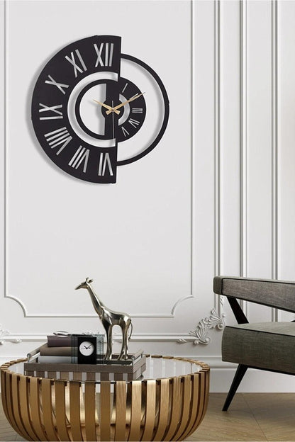 HalfTime Harmony – Roman Designer Clock (18",20"24") INCH| Silent quartz| Customizable