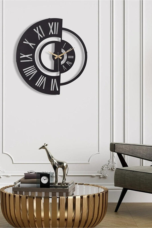 HalfTime Harmony – Roman Designer Clock (18",20"24") INCH| Silent quartz| Customizable