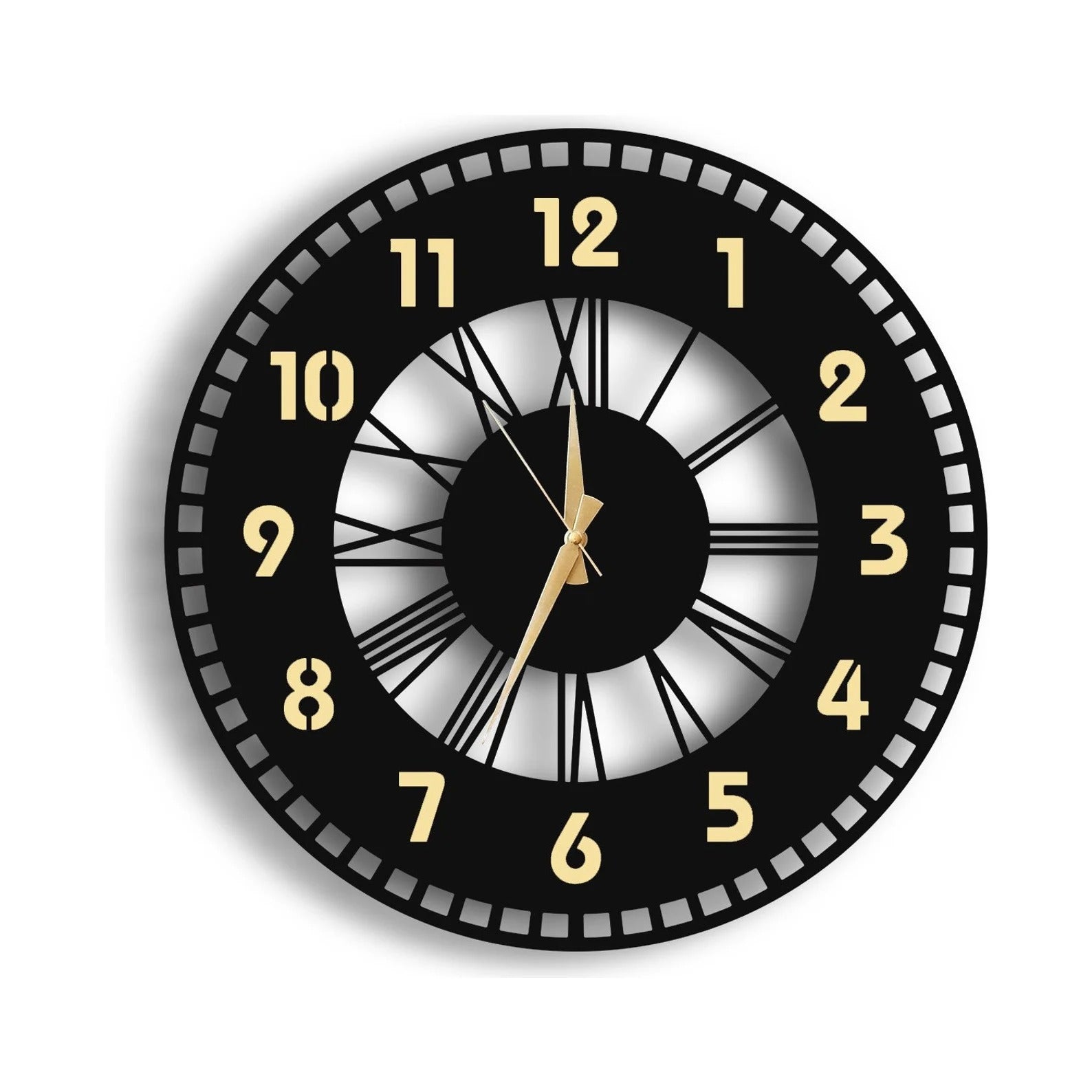 Vintage Modern – Roman Fusion Clock (18",20"24") INCH| Silent quartz| Customizable