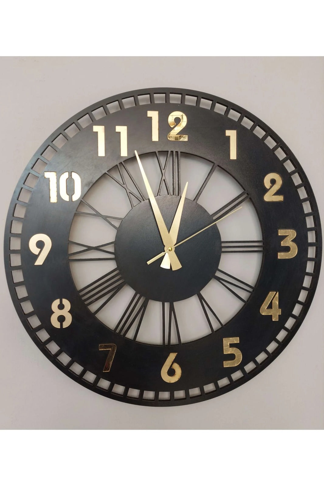 Vintage Modern – Roman Fusion Clock (18",20"24") INCH| Silent quartz| Customizable