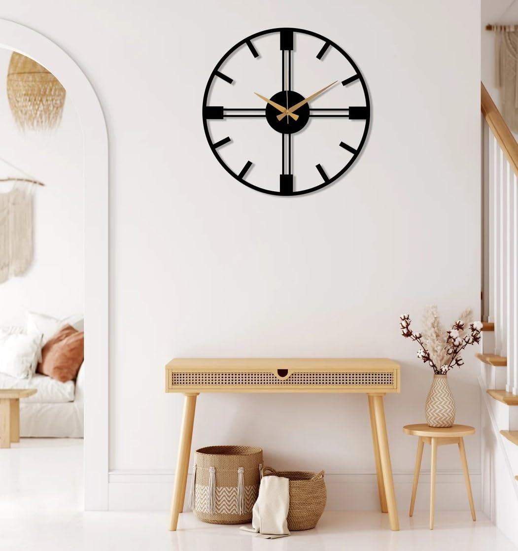 Sleek Geometric Clock (18",20"24") INCH| Silent quartz| Customizable