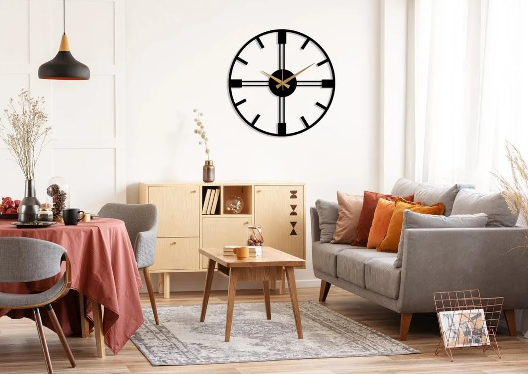 Sleek Geometric Clock (18",20"24") INCH| Silent quartz| Customizable