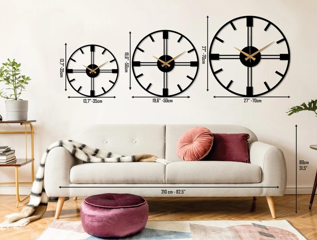 Sleek Geometric Clock (18",20"24") INCH| Silent quartz| Customizable