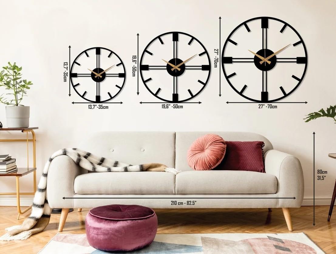 Sleek Geometric Clock (18",20"24") INCH| Silent quartz| Customizable