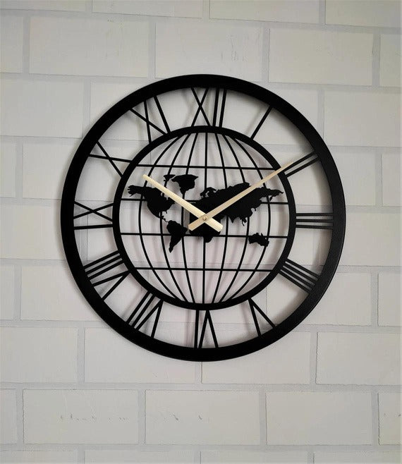 World Map Wall Clock (18",20"24") INCH| Silent quartz| Customizable
