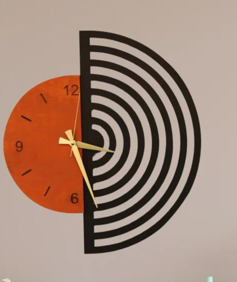 HalfArc Harmony – Designer Wall Clock (17x20",21x24)" INCH| Silent quartz| Customizable