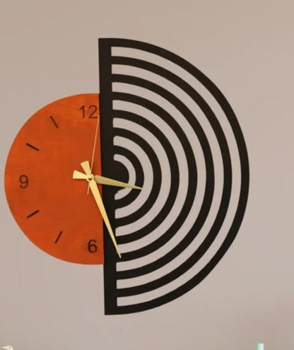 HalfArc Harmony – Designer Wall Clock (17x20",21x24)" INCH| Silent quartz| Customizable