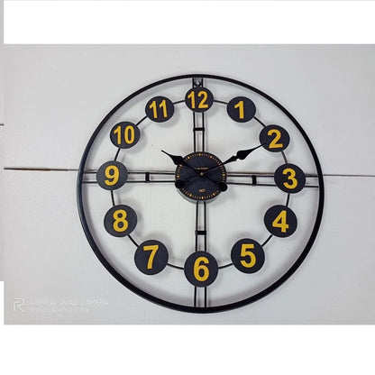 Midnight Metro – Black & Yellow Wall Clock (18",20"24") INCH| Silent quartz| Customizable
