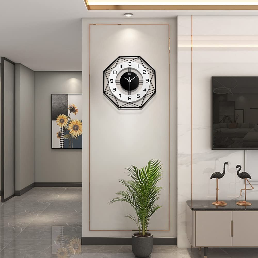 Modern Octagon Metal Clock: (18",20"24") INCH| Silent quartz| Customizable