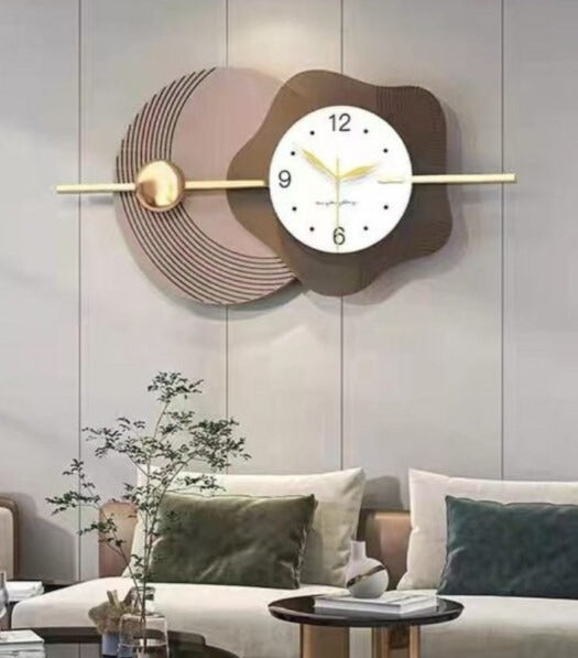 Golden Orbit Abstract Clock || (80x40)cm